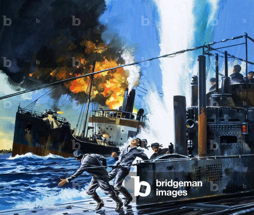 Immagine di Dipinto "Q-Ships", 20th Secolo di Wilf Hardy