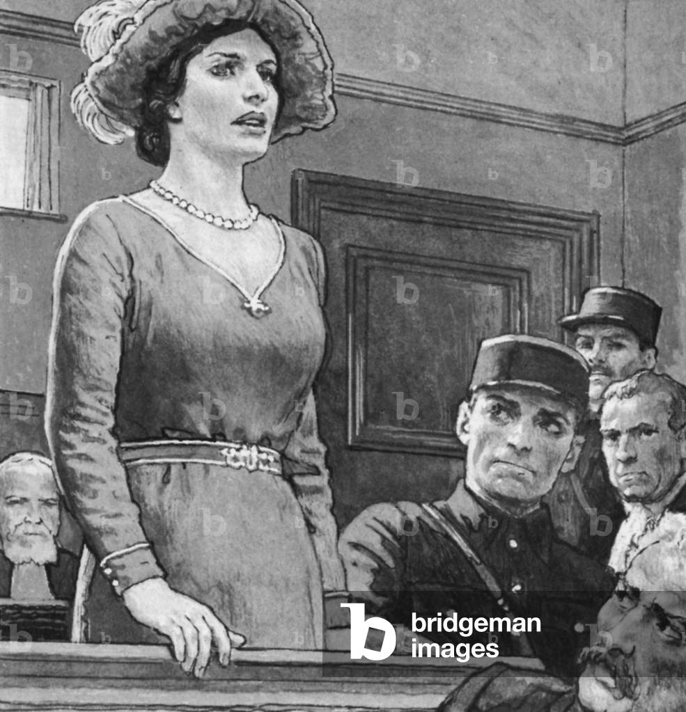 Mata Hari, on trial (litho)