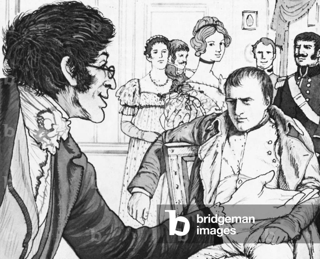 Dominique Vivant Denon with Napoleon (litho)