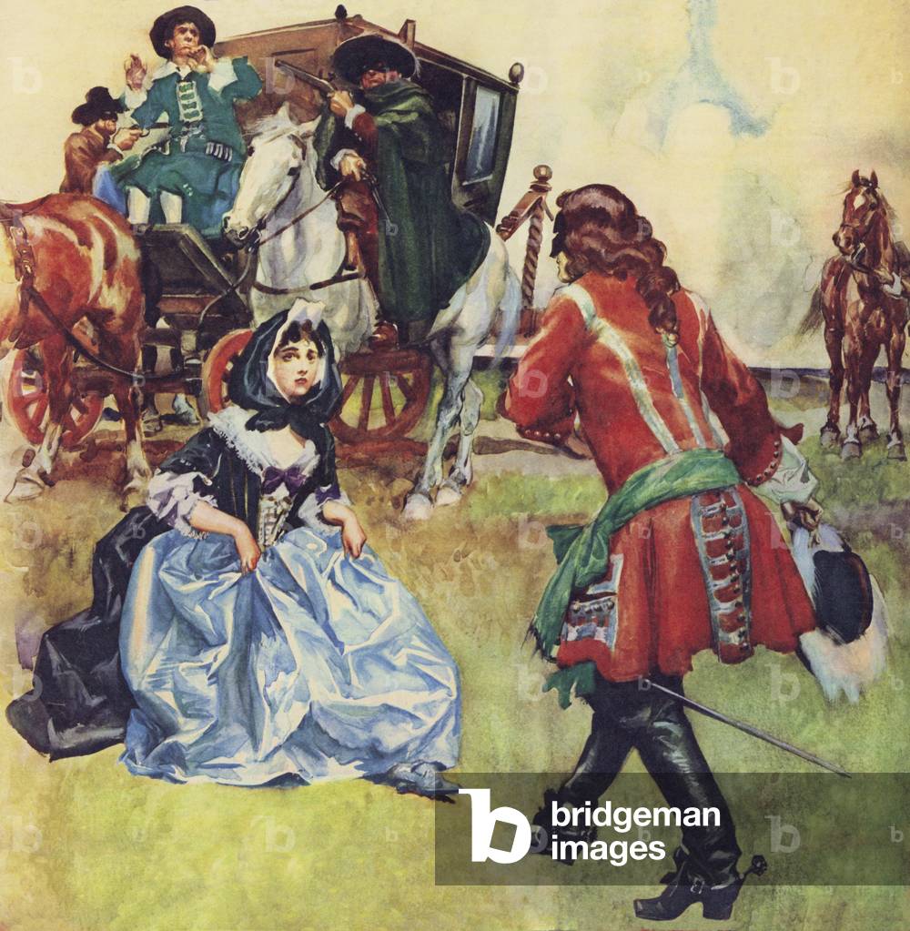 Claude Duval and The Lady In The Coach (colour litho)