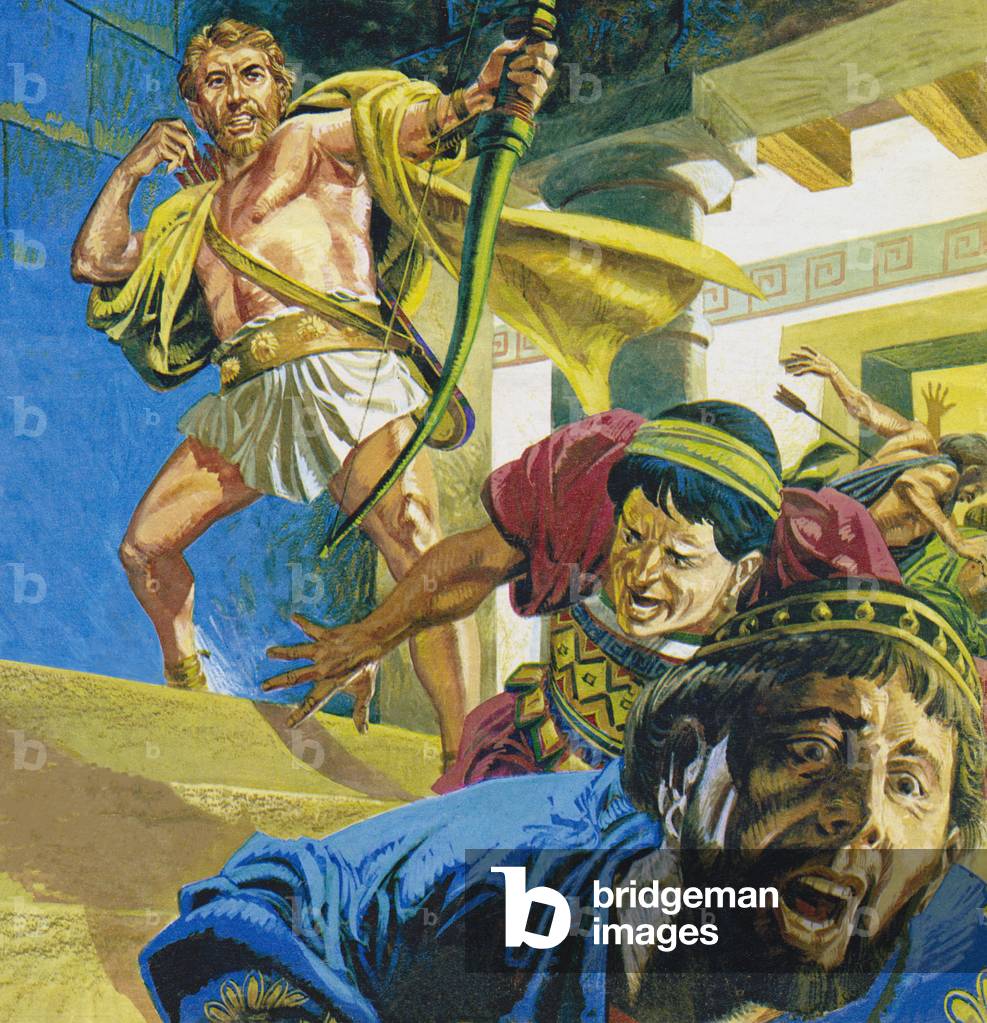 Illustration for The Wanderings of Ulysses (colour litho)