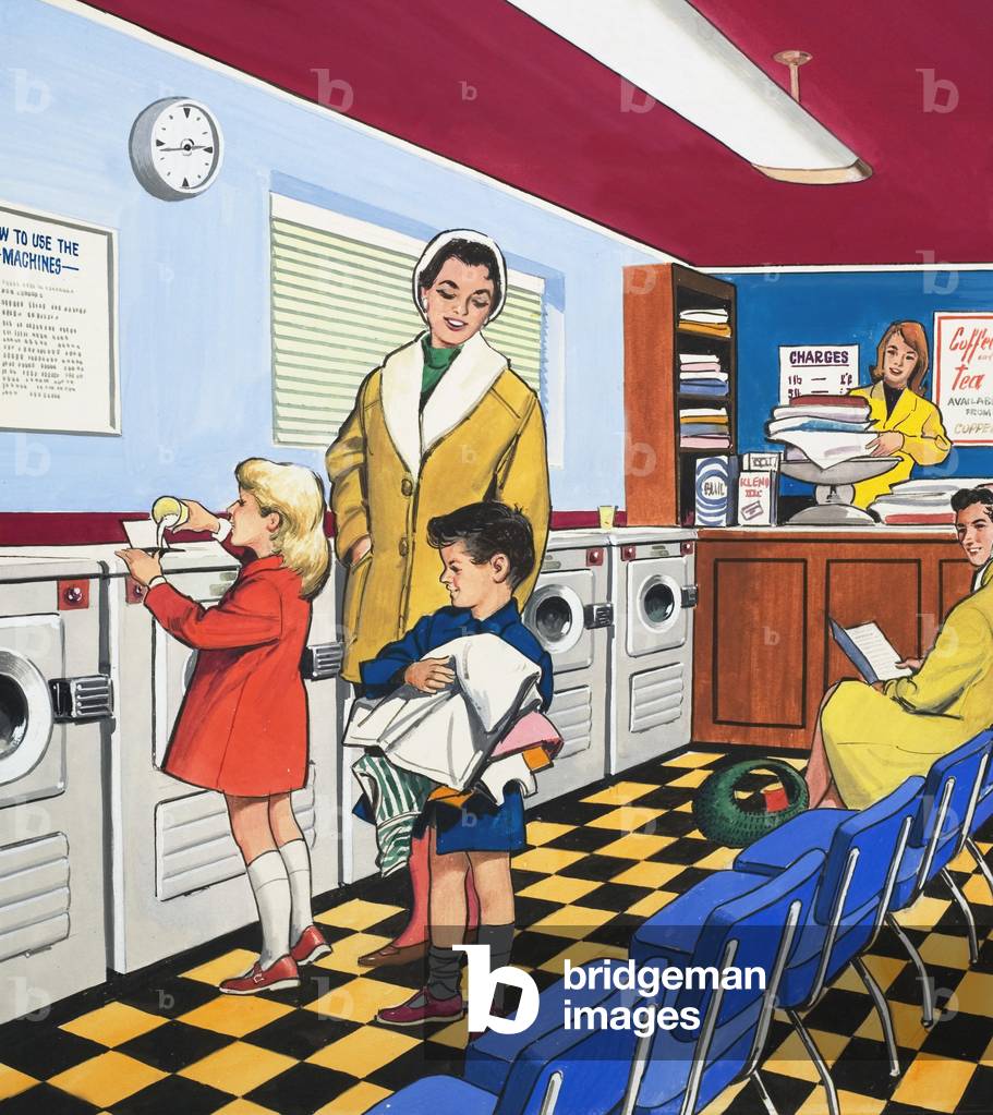 At the Laundrette (gouache on paper)