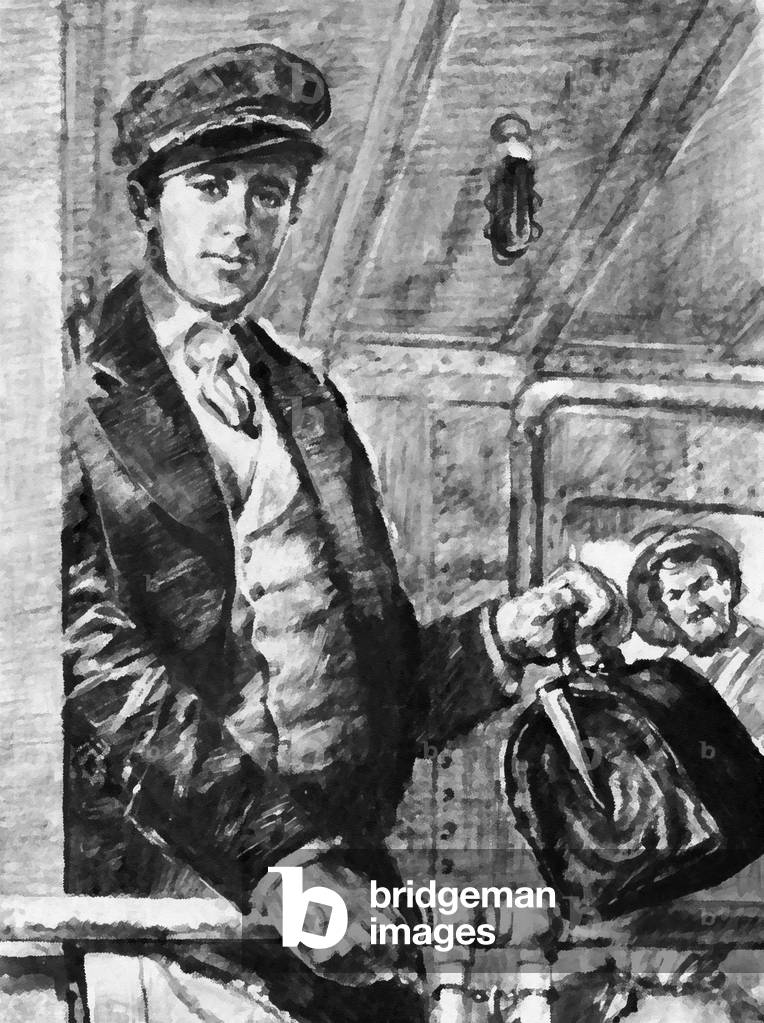 For years Joseph Conrad sailed round the oceans of the world in the British merchant service (litho)