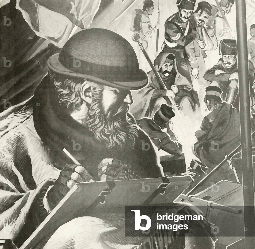 William Howard Russell, the first war correspondent (litho)
