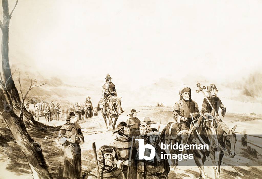 The Canterbury Pilgrims (gouache on paper)
