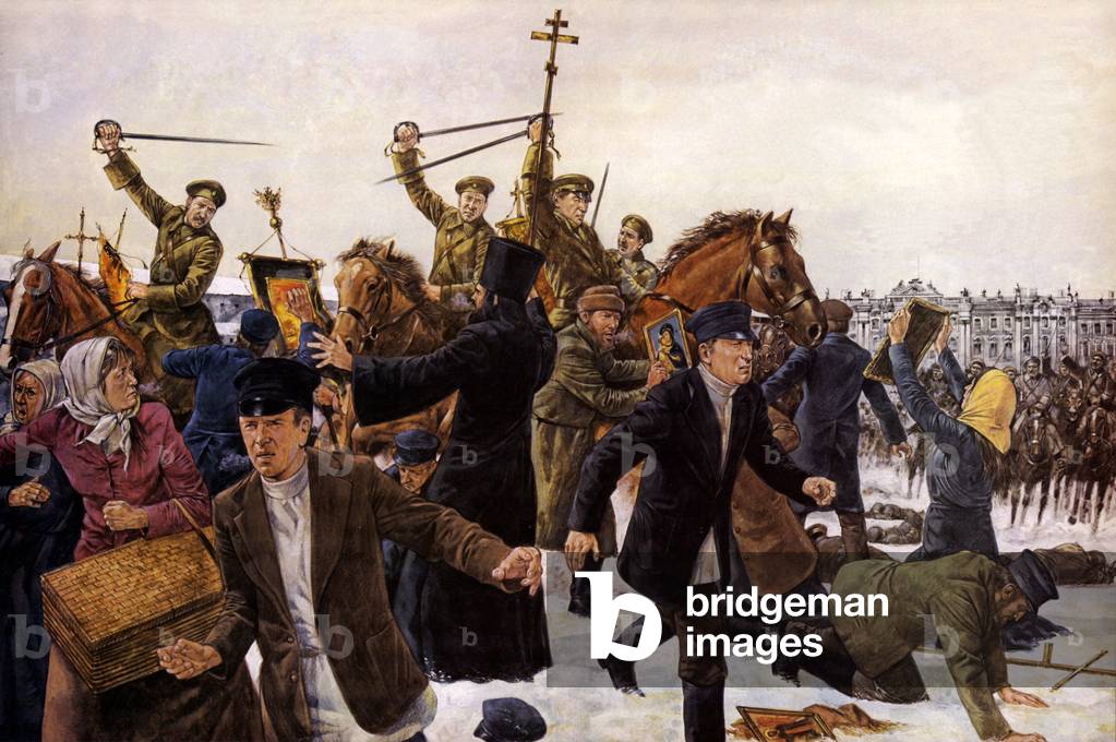 Black Sunday, 9/22 January 1905 (colour litho)