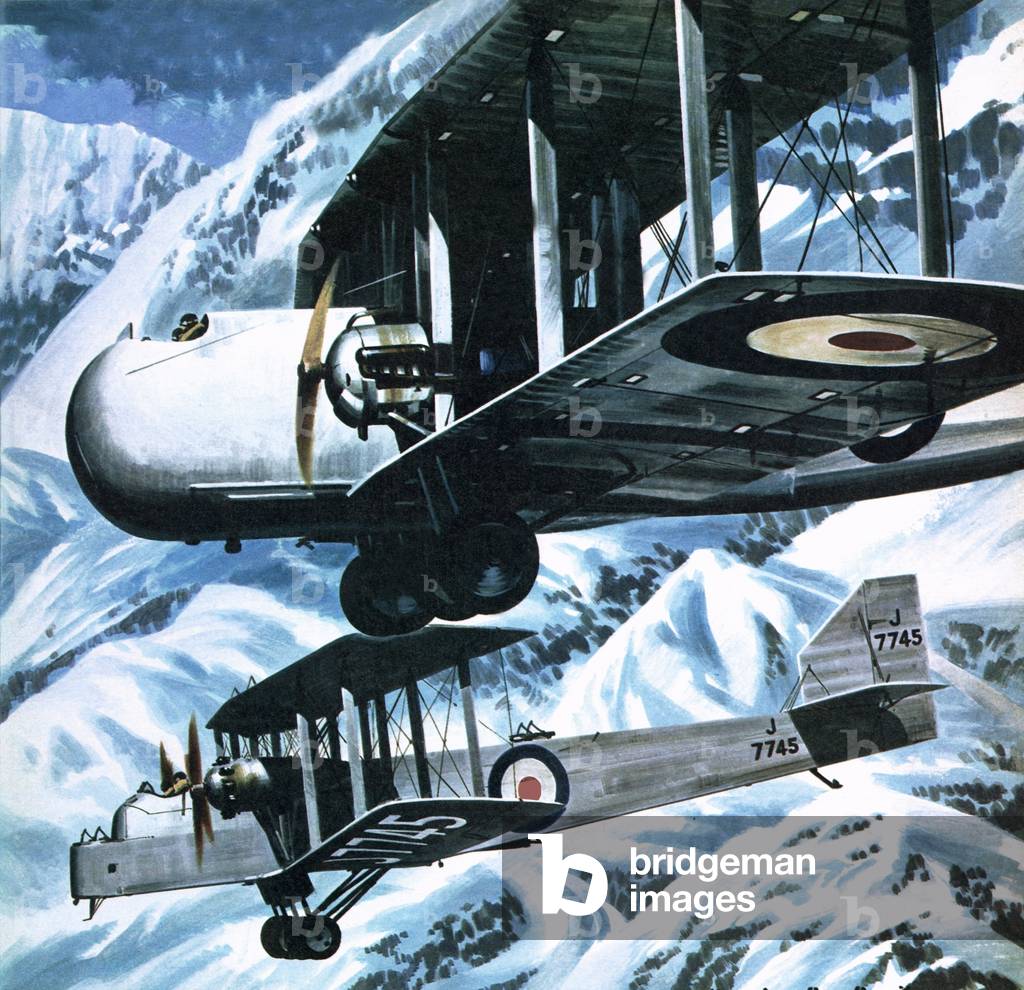 Vickers Victoria e un Handley Page Hinaidi che portano gli europei in salvo in India nel 1929, quando i ribell