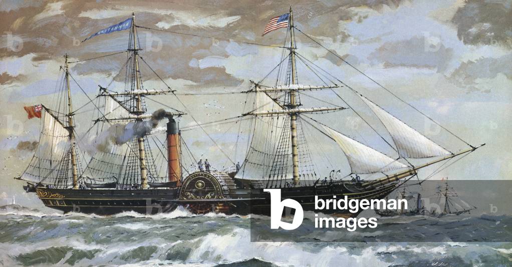 Samuel Cunard's Britannia (colour litho)