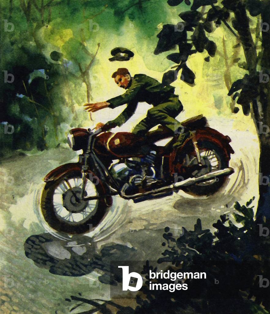 Lawrence died in 1935 in a motorcycle accident (colour litho)