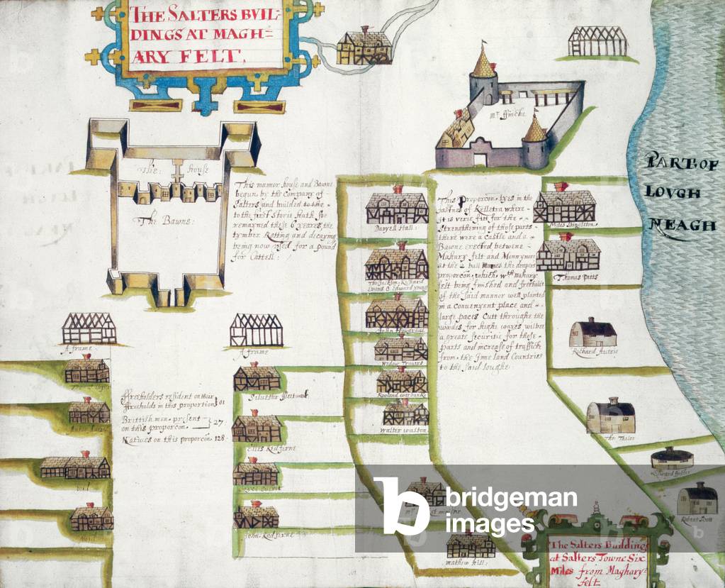 "MS 634 ff.79v-80 Salters' Buildings at Maghary Felt", 17. Jahrhundert von English School