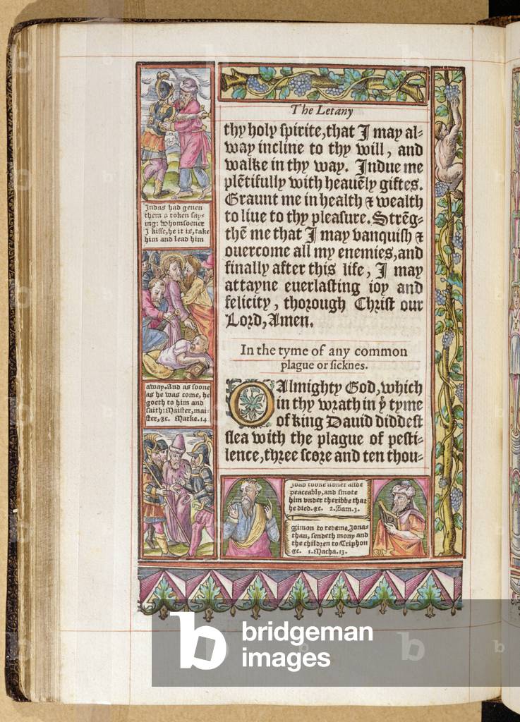 Prayer in the time of any common plague or sickness, from Queen Elizabeth's prayerbook (vellum)