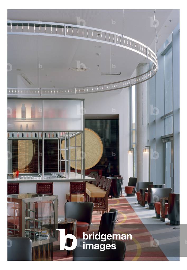 Hotel Radisson SAS Frankfurt, Germany. Architecture by John Seifert, Adam D. Tihany and Matteo Thun, 2005. Hotel Radisson SAS Frankfurt is designed by John Seifert architects as well as Adam D. Tihany and Matteo Thun for interior architecture. Photography 02/03/06