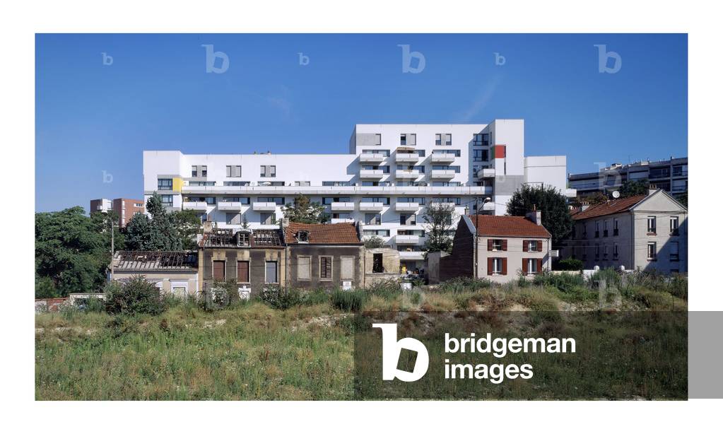The ZAC Walwein in Montreuil (Seine Saint Denis), with housing PLA (Social Housing) in the back. Architect Vincent Cornu, 2005.