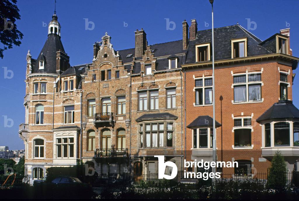 Architectural houses, Square Ambiorix in Brussels.