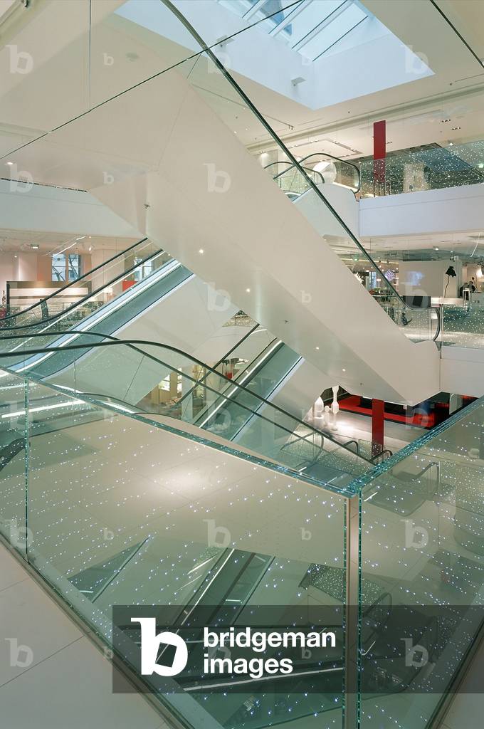 Les Galeries Lafayette, 40 Boulevard Haussmann, Paris 9. Architecture by Jean-Jacques Ory, Saguez and Partners.