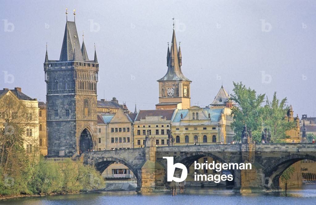 Charles Bridge in Prague in Czech Republic.