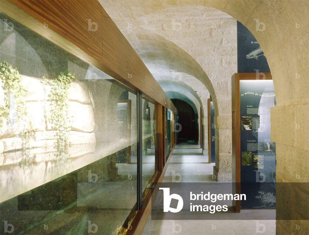 Citadel Aquarium in Besancon, Doubs, Franche-Comte (Franche Comte). Arcitecture of Bernard Quirot and Olivier Vichard, 1995. Landscape designer: Philippe Convercey. Citadel erigee by Vauban in the 15th century