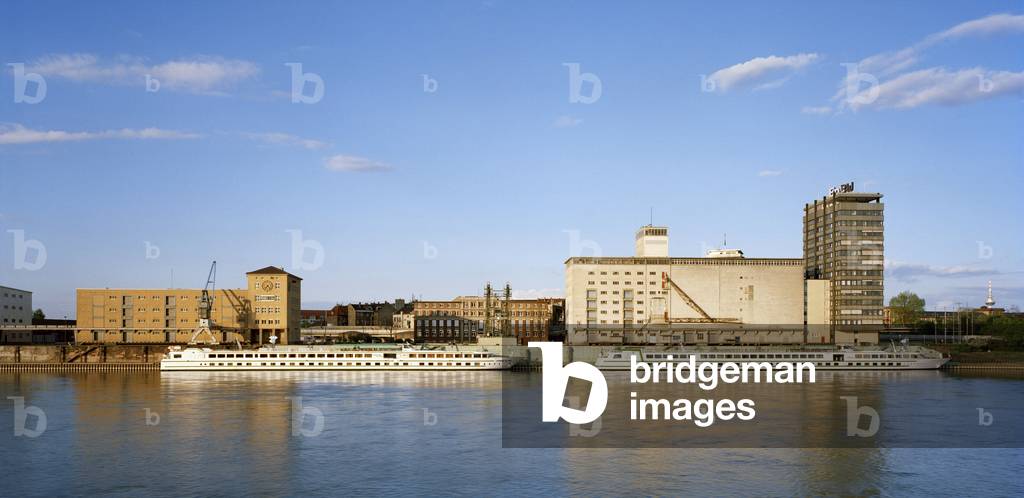 The port of Mannheim in Germany. Photograph 2005.
