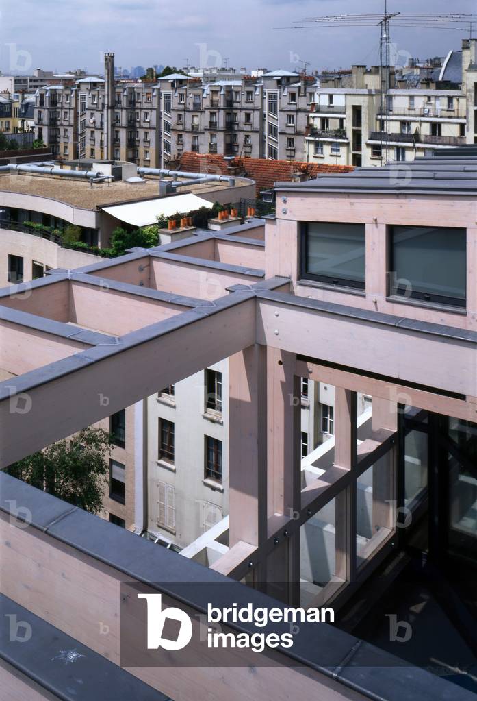 Apartment extension, Paris 11. Flat extension in Paris. Architecture by Yann Brunel, 1994.