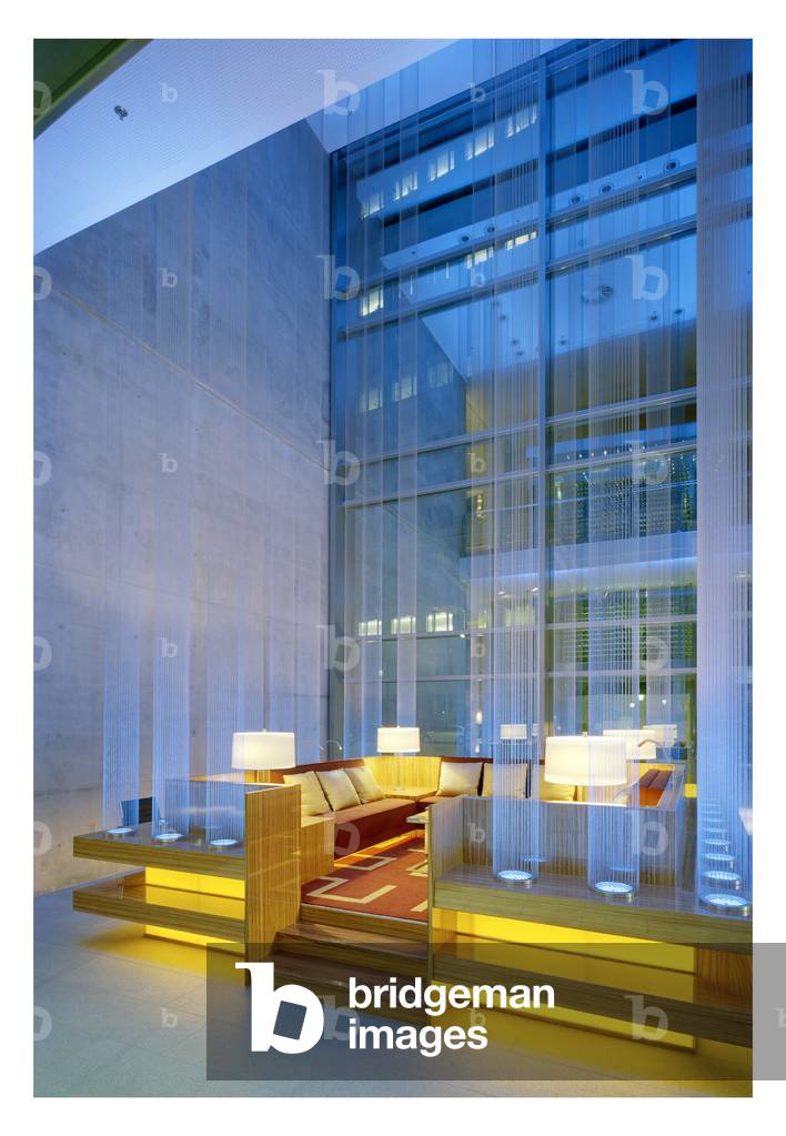 Hotel Radisson SAS Frankfurt, Germany. Architecture by John Seifert, Adam D. Tihany and Matteo Thun, 2005. Hotel Radisson SAS Frankfurt is designed by John Seifert architects as well as Adam D. Tihany and Matteo Thun for interior architecture. Photography 02/03/06