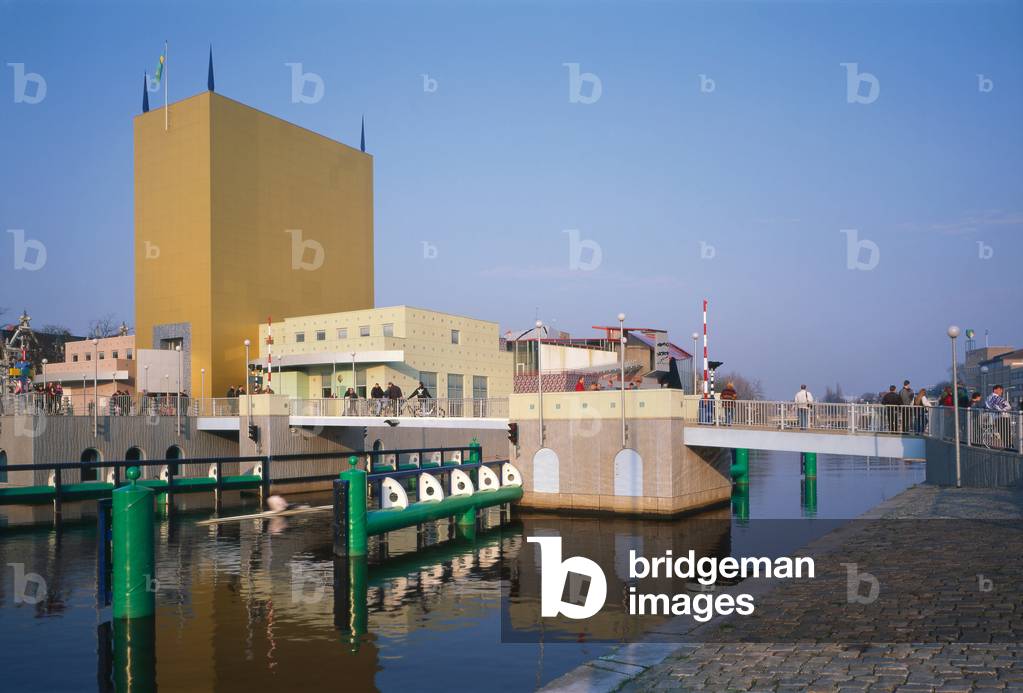 Museum of Design in Groningen, Netherlands. Architects: Alessandro Mendini, Michele de Lucchi, Coop Himmelblau and Philippe Starck, 1985-1995. Photography 1995