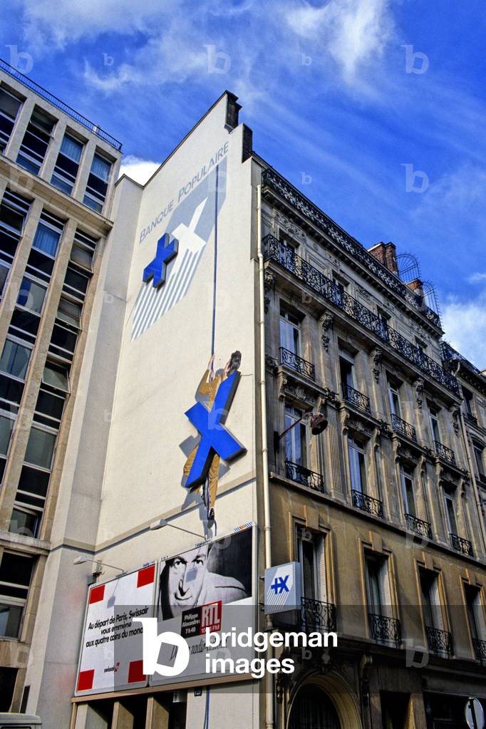 Painted wall, 121 rue Montmartre, Paris 2 Designer: P. Delavie, 1987