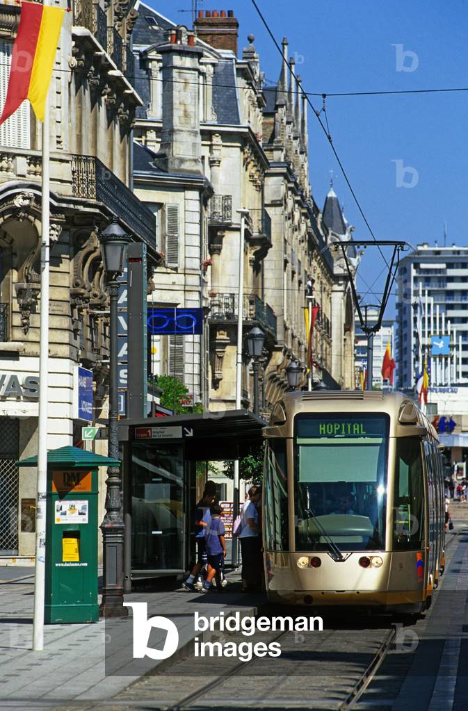 The tram in Orleans (Loiret).
