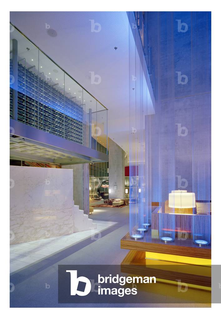 Hotel Radisson SAS Frankfurt, Germany. Architecture by John Seifert, Adam D. Tihany and Matteo Thun, 2005. Hotel Radisson SAS Frankfurt is designed by John Seifert architects as well as Adam D. Tihany and Matteo Thun for interior architecture. Photography 02/03/06