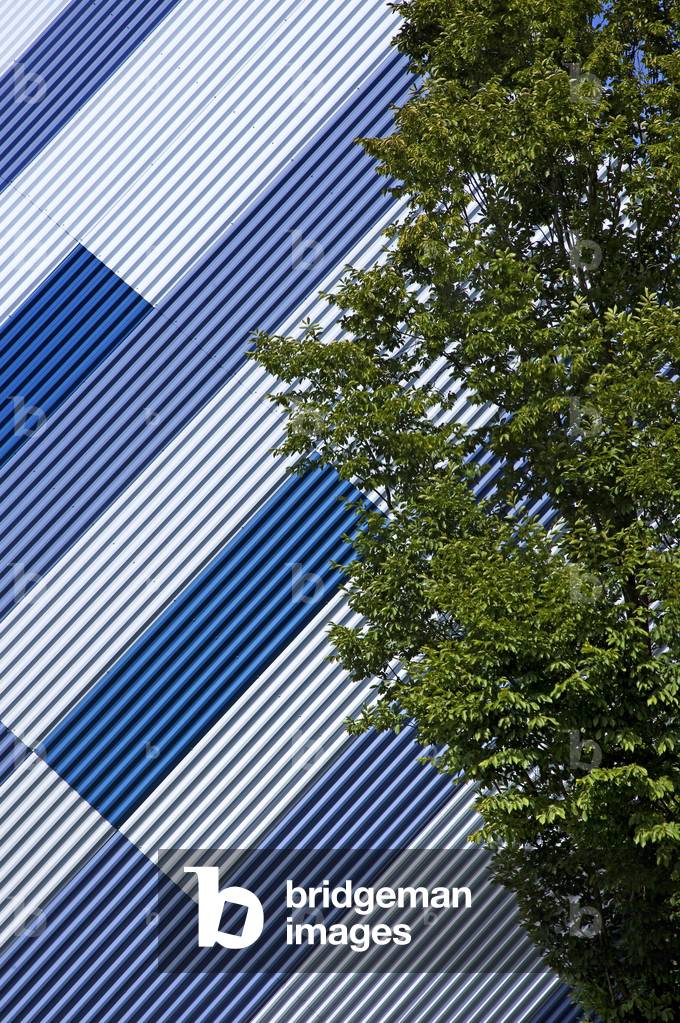 The extension of the concert hall of the Luciole, 171 Rue de Bretagne in Alencon, Orne, Basse Normandie (Basse-Normandie), France. Architecture Jacques Moussafir, 2006-2008. Photography 05/06/09