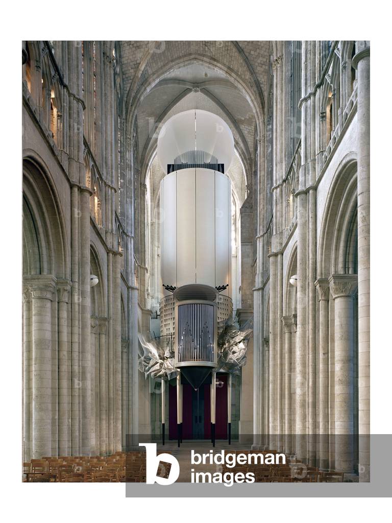 Organs of the Cathedrale d'Evreux by the architect Bruno Decaris, 2006. The organ builder is called Pascal Quoirin. Cathedrale d'Evreux, Eure, Haute Normandy (Haute-Normandy), France. Photography 10/02/06.