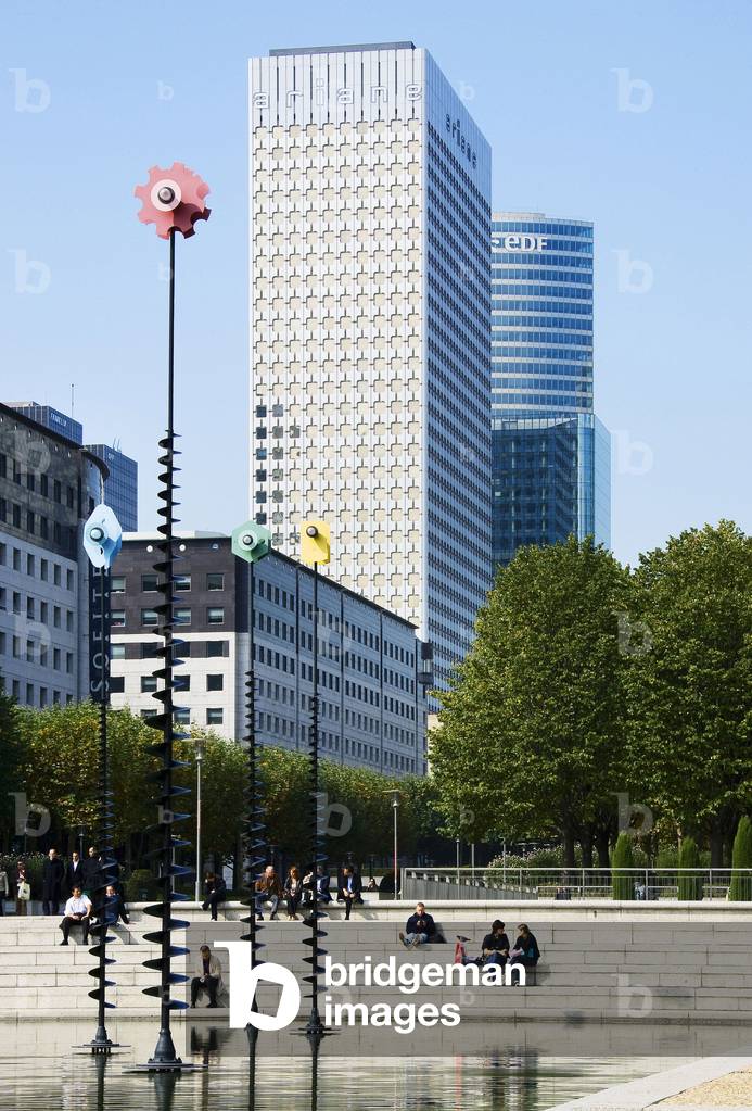 The luminous sculptures of Vassilakis Takis (born in 1925) at the Defense (Hauts de Seine). Photography 21/09/08.