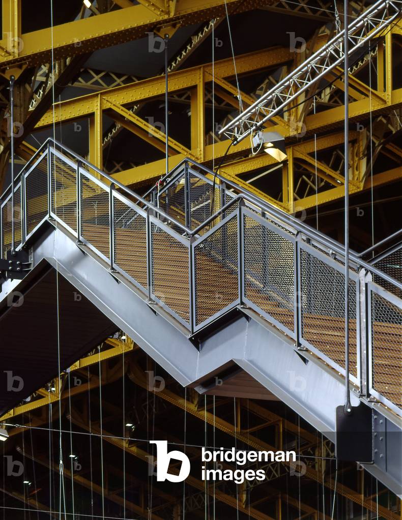 Staircase of the Gerland Hall in Lyon, Rhone, Rhone Alpes (Rhone-Alpes), France. Biennial 2000. Atelier de la Rize, 2000. Photography 2000