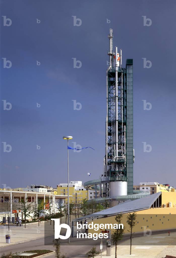 The tower of the former refinery in Lisbon (Portugal), rehabilitation for the 1998 World Exhibition. Architects E. Jose Vieira and M. Graca Dias.