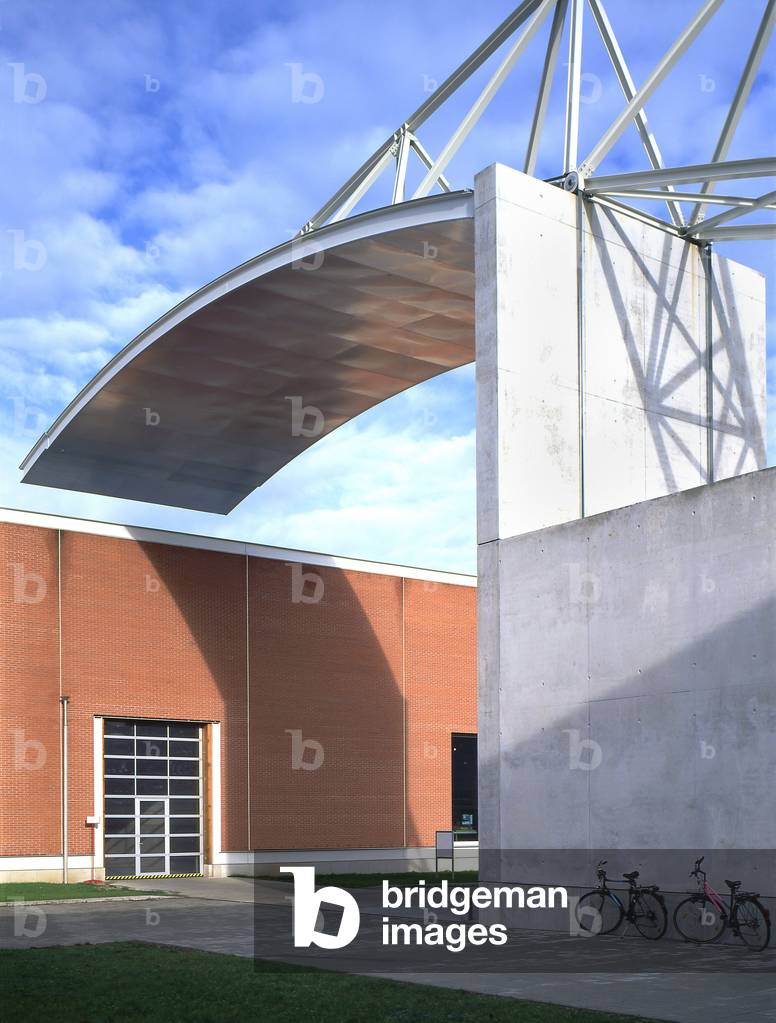 Industrial building in Vitra, Weil am Rhein (Weil-am-Rhein) in Germany. Architecture by Alvaro Siza, 1990-1994. Photography 1994