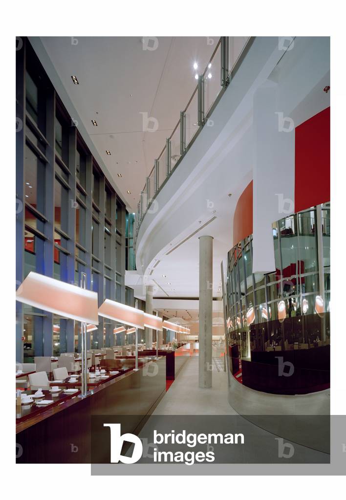 Hotel Radisson SAS Frankfurt, Germany. Architecture by John Seifert, Adam D. Tihany and Matteo Thun, 2005. Hotel Radisson SAS Frankfurt is designed by John Seifert architects as well as Adam D. Tihany and Matteo Thun for interior architecture. Photography 02/03/06