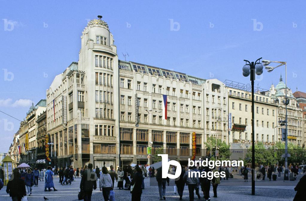 Korouna Palace, Prikope Street in Prague, Czech Republic.