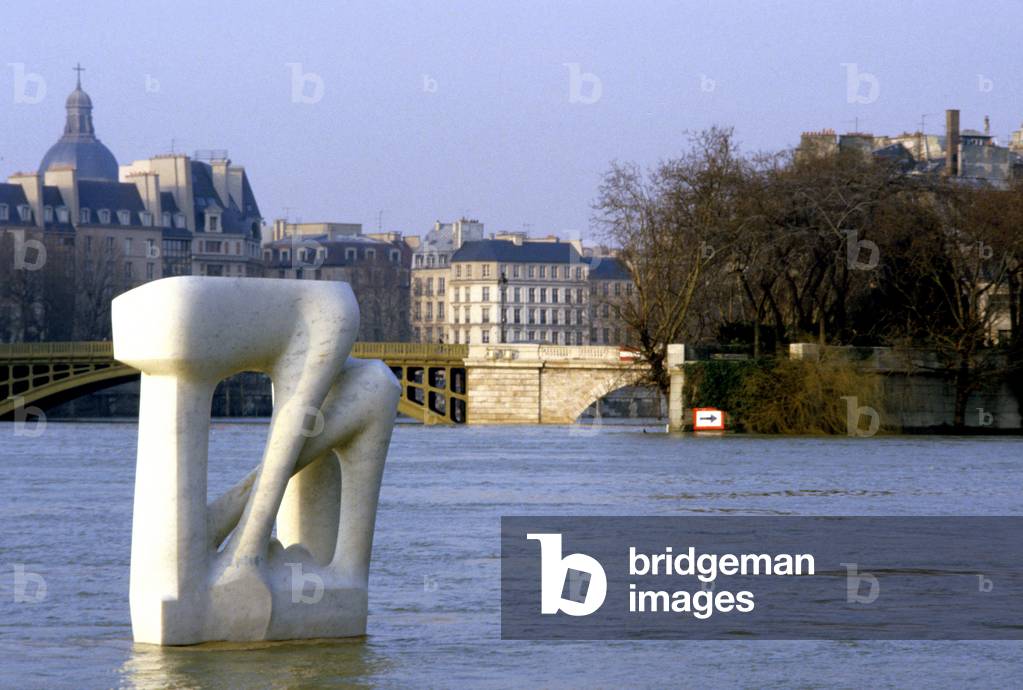 The Seine overflows, quai Saint Bernard, Paris 5e.