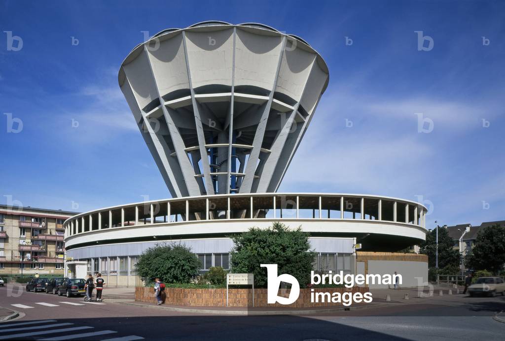 The reservoir de la Gueriniere in Caen (Calvados). Architects Guillaume Gillet and Rene Sager, 1959.