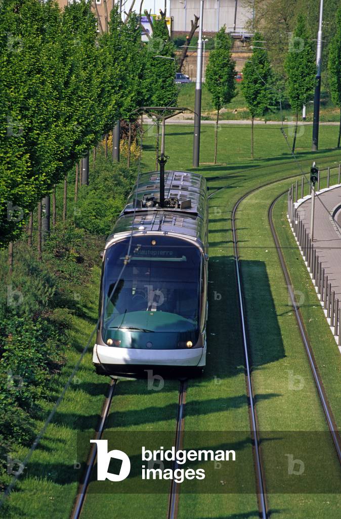 Tram to Strasbourg (Bas Rhin, Alsace).