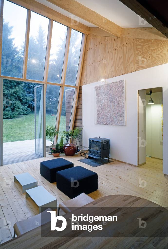 House - workshop (House-Atelier) of artists in Droue sur Drouette (Droue-sur-Drouette), Eure et Loir (Eure-et-Loir). Architecture Thierry Mazellier, 2002. Photography 2002