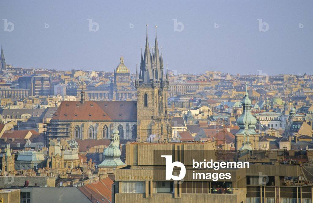 Panoramic view from Letenska Park in Prague (Czech Republic).