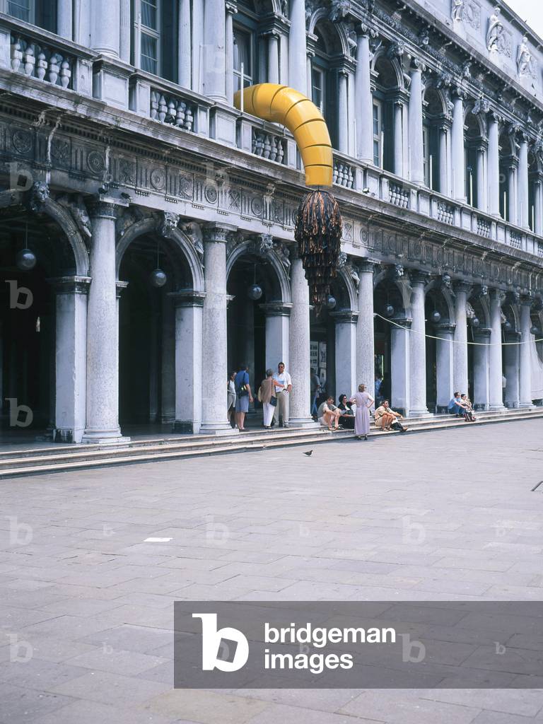 The tail of the lion at the Venice Biennale, St. Mark's Square, Venice, Italy, 1999 (photo)