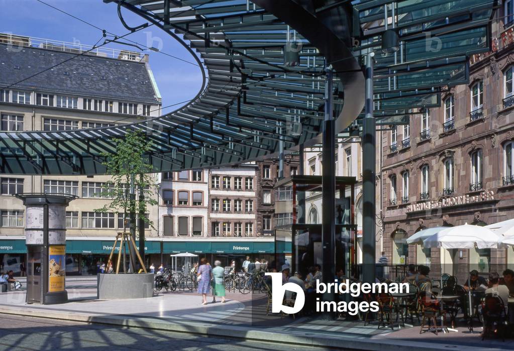 The PPlace de l'Homme de fer in Strasbourg (Bas Rhin, Alsace).