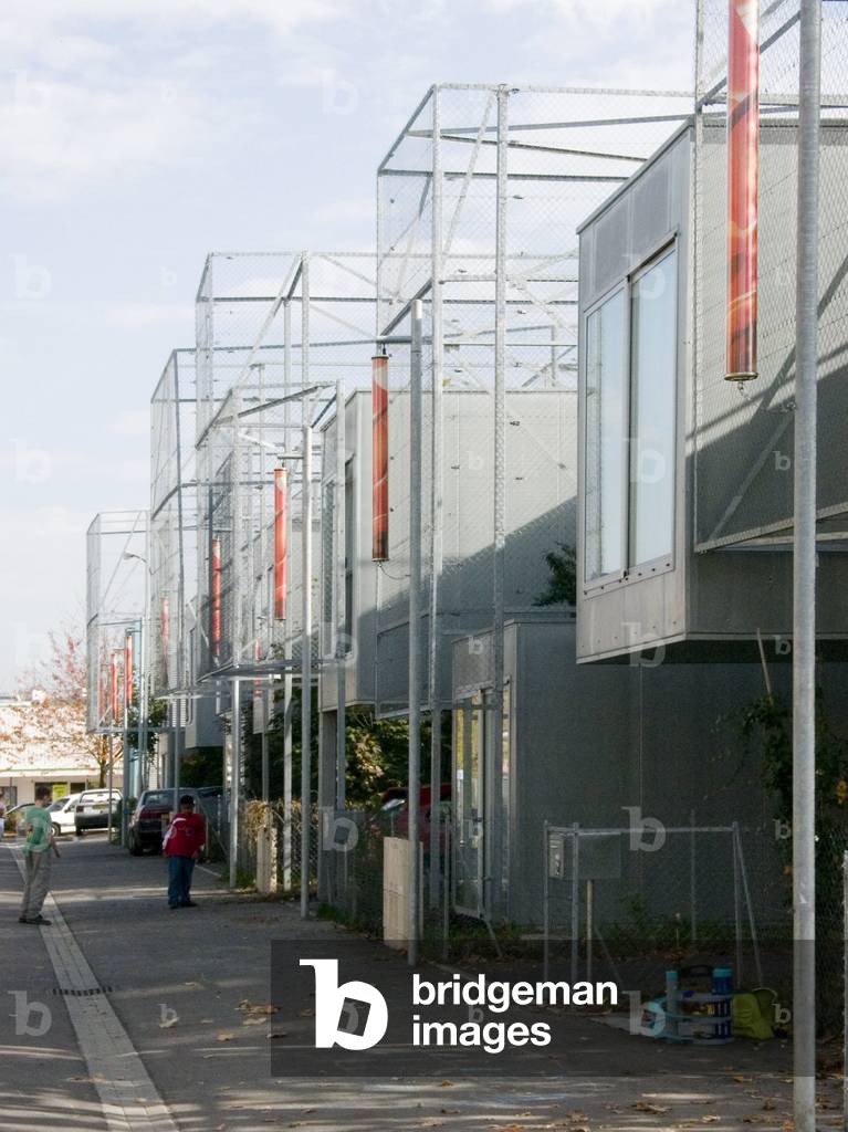 One of the achievements of the Cite manifesto, Rue Jean Jaures in Mulhouse (Haut Rhin). Realization 2004-2005, architects Duncan Lewis and Herve Potin. Photography 15/09/06.