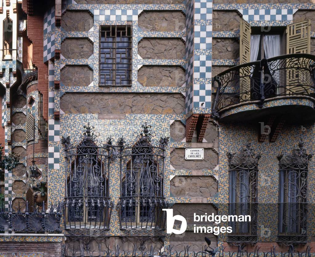 La Casa Vicens, Carrer de les Carolines in Barcelona (Spain). Architect Antoni Gaudi (1852-1936), 1887.