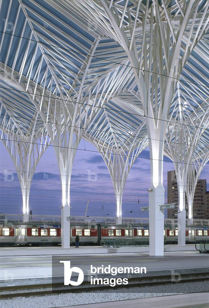 Orient train station in Lisbon (Portugal). Architecture of Santiago Calatrava, 1993-1998. Photography 1998.