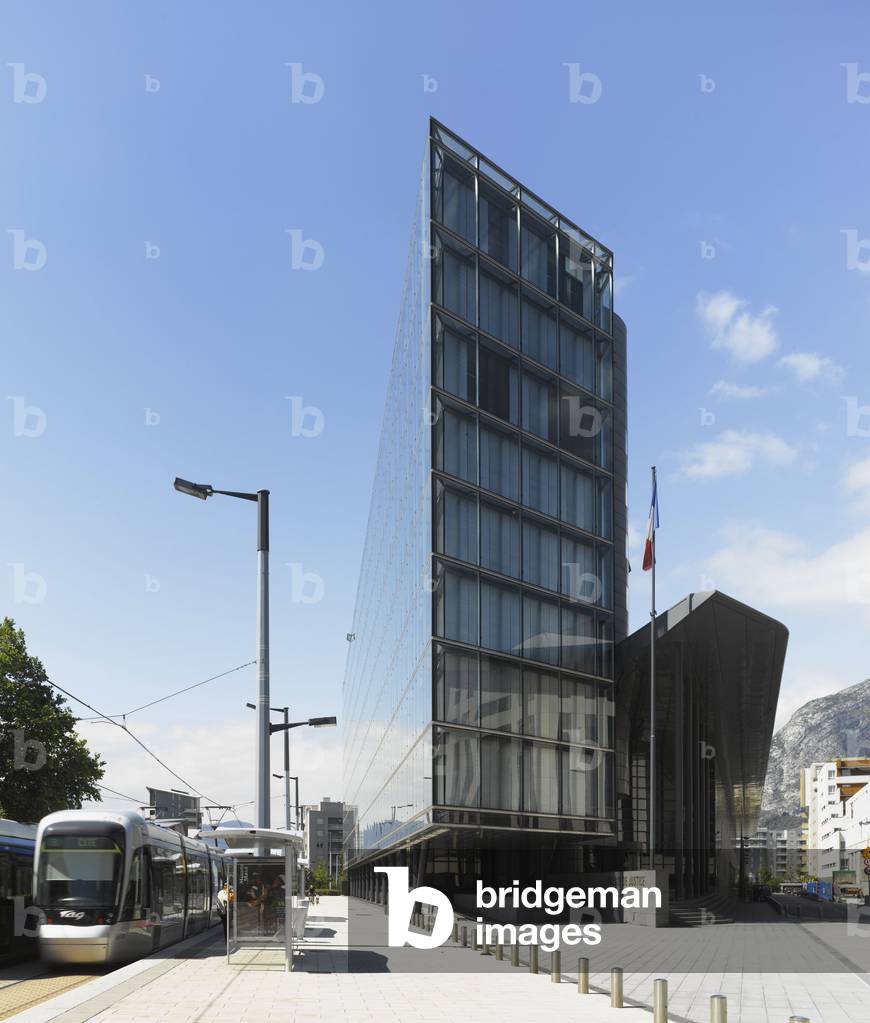 The Palais de Justice, district of the Europole train station in Grenoble (Isere, Rhone Alpes). Architect Claude Vasconi 1994. Photography 15/08/07.