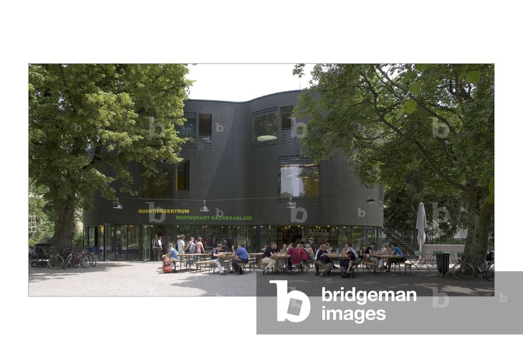 An eco-friendly neighbourhood house, cafe/restaurant, Zurich, Switzerland. Architecture 2001, EM2N. Photography 15/06/06
