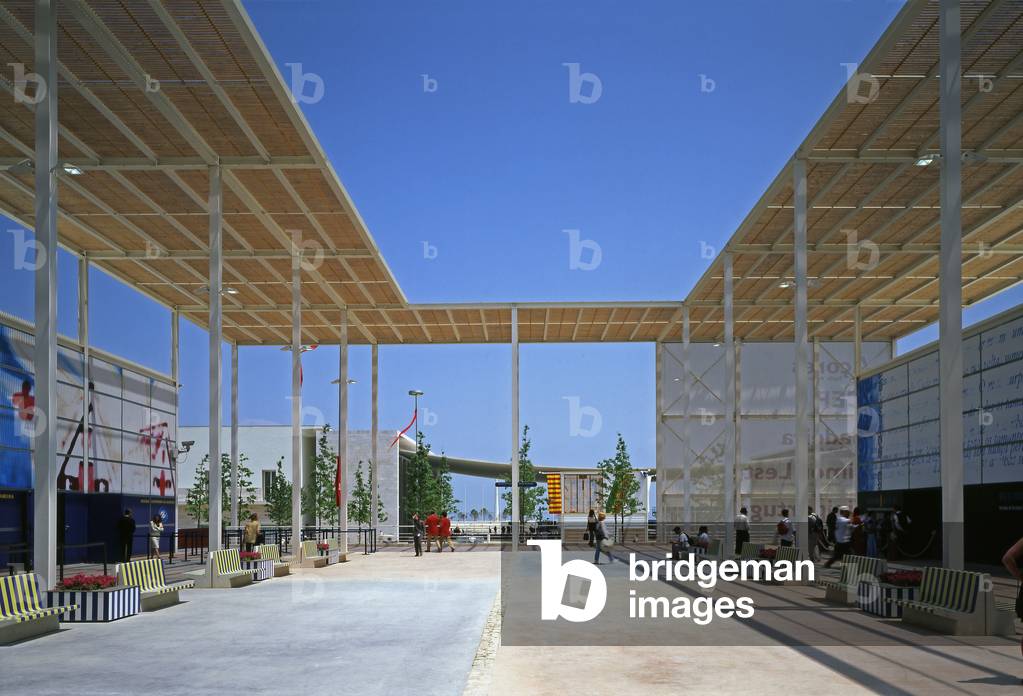 The pavilion of national participants at the Universal Exhibition in Lisbon (Portugal), 1998.