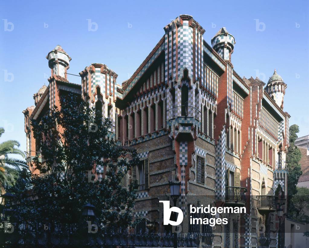 La Casa Vicens, Carrer de les Carolines in Barcelona (Spain). Architect Antoni Gaudi (1852-1936), 1887.